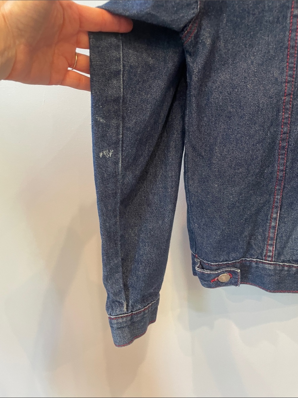 Phat Farm Dark Blue Denim Jacket with Red Stitching extra large fit - Picture 6 of 6